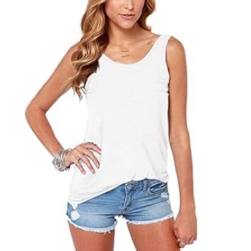 Bestisn Workout Shirt Sexy Open Back Activewear Yoga Tank Top White